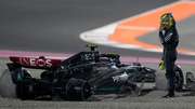 Lewis Hamilton crashes out after first-corner collision with George Russell