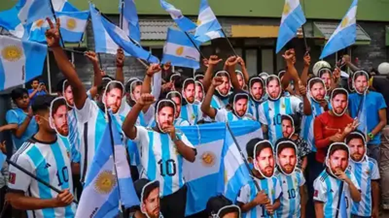 Houses in Argentine colours, huge cutouts of players on display as Kerala gears up for football World Cup