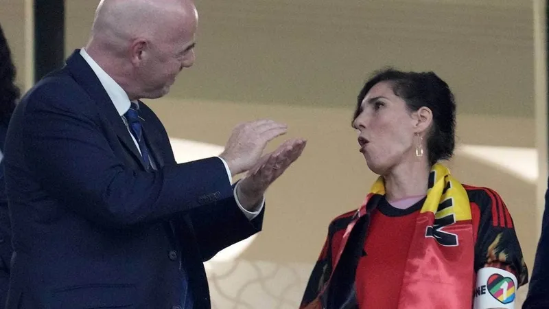 fifa wc 2022: belgium's foreign minister wears 'one love' armband while meeting fifa prez during match against canada