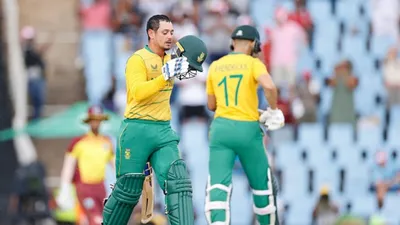 साउथ अफ्रीका ने टी20 में बनाया जीत का महारिकॉर्ड, 517 रन और 35 छक्कों वाले मैच में वेस्ट इंडीज को धूल चटाई