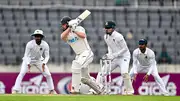 Glenn Phillips plays a shot on Day 3 of the second Test between New Zealand and Bangladesh (Getty Images)