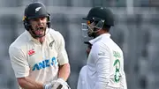 Glenn Phillips celebrates New Zealand's four-wicket win over Bangladesh in second Test on December 9 (Getty Images)