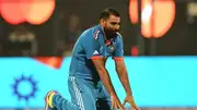 Mohammed Shami celebrates after taking a wicket against New Zealand in World Cup 2023 semifinal (Getty Images)