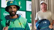 Pakistan skipper Shan Masood (left) and Australia's star opener David Warner in this frame. 