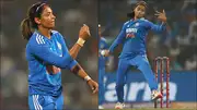 India women's cricket team captain Harmanpreet Kaur and Shreyanka Patil during second T20I against Australia (Getty Images) 