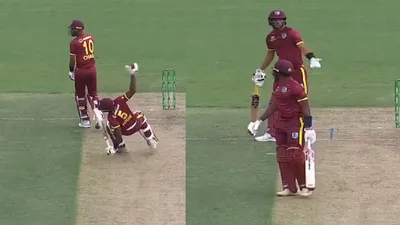 AUS vs WI: बीच मैदान आपस में भिड़े वेस्‍टइंडीज के दो बल्‍लेबाज, एक-दूसरे को सुनाई खूब खरी खोटी, ऑस्‍ट्रेलिया के सामने बनाया खुद का तमाशा, Video - australia vs west indies Matthew Forde Roston Chase involved in heated fight on-field in aus vs wi 3rd odi video viral