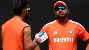 India skipper Rohit Sharma (right) and batting maestro Virat Kohli in this frame. (Getty)