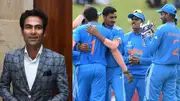 Former Indian cricketer Mohammad Kaif (Left) and Indian U-19 players in the huddle. (Getty Images)