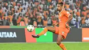 Sebastien Haller controls the ball during the Africa Cup of Nations (CAN) 2024 semi-final football match. (Getty Images)