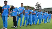  Players of India cut dejected figures following the ICC U19 Men's Cricket World Cup South Africa 2024 Final (Getty Images)