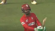 Ahmed Shehzad plays a shot during BPL 2024 clash (Screengrab: X)