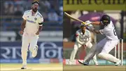 Mohammed Siraj celebrates a wicket; Joe Root plays reverse-scoop (Getty Images)