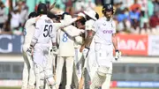 Ben Stokes reacts after getting dismissed by Kuldeep Yadav on Day 4 of Rajkot Test (Getty Images)