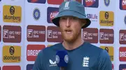 England captain Ben Stokes in the post-match presentation (Screengrab: TNT Sports, X)