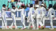 Team India celebrates their win against England in the Rajkot Test (Getty Images)