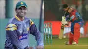 Abdul Razzaq (left); Shoaib Malik playing a shot during PSL 2024 game (Getty Images)