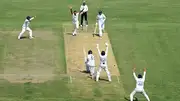 Indian players appeal for a lbw decision.