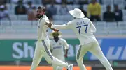 India's Akash Deep of India celebrates after dismissing Zak Crawley on Day 1 of the 4th Test against England on February 23 in Ranchi. (Getty)