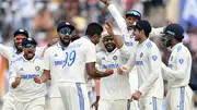 Ravichandran Ashwin celebrates with teammates. 