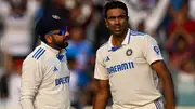 India skipper Rohit Sharma (left) and star spinner R Ashwin in this frame. (Getty)