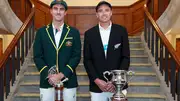 Australia captain Pat Cummins (L) and New Zealand skipper Tim Southee (R).