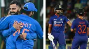 Virat Kohli and Rohit Sharma (L), Shreyas Iyer and Ishan Kishan (R).