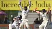 Dhruv Jurel and Sarfaraz Khan appeal as Ben Stokes gets hit on the pad (Getty Images)