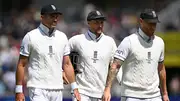 From Left: England's star players James Anderson, Joe Root and Ben Stokes in this frame. (Getty)