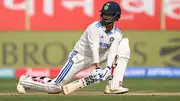 India batter Rajat Patidar in batting action on debut during day one of the 2nd Test vs England. (Getty)