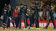 Gujarat Titans' players celebrate in this frame. (Getty)