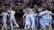 Indian players celebrating after winning Commonwealth tri-series in 2008.