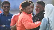 Sarfaraz Khan meets his father and wife after getting his debut cap (File Photo: Getty Images)