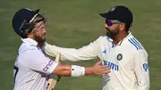 England batter Ben Duckett (left) is congratulated by India captain Rohit Sharma in this frame. (Getty)