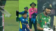 Sri Lankan players and Soumya Sarkar react to third umpire's decision (Screengrab: FanCode, X)