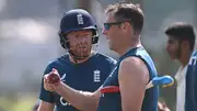 England assistant batting coach Marcus Trescothick with Jonny Bairstow (Getty Images)