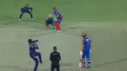 Quetta Gladiators' spinner Usman Tariq in action during PSL match against Karachi Kings. (Screengrab-X)