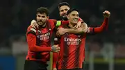 Tijjani Reijnders of AC Milan celebrates after scoring the second during the UEFA Europa League. (Getty)