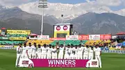 Indian players posing with the trophy. 