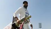 India skipper Rohit Sharma carries the series trophy after the 5th Test against England on March 9 in Dharamsala. (Getty)