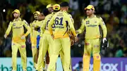 Chennai Super Kings' players celebrate with each other in this frame. (Getty)