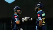 Gujarat Titans' Matthew Wade (left) and former captain Hardik Pandya in this frame. (X)