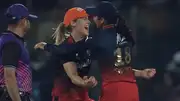 Ellyse Perry and Smriti Mandhana celebrate RCB's 5-run win over MI (Screengrab: X)