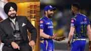 Left: Former India's star batter Navjot Singh Sidhu. Right: Mumbai Indians' Rohit Sharma and Hardik Pandya. (X)