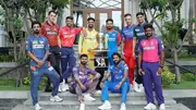 Punjab Kings' Jitesh Sharma along with nine other IPL 2024's captains during captains photoshoot. (IPL)I