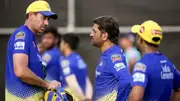 CSK's head coach (left) and former captain MS Dhoni in this frame. (X)