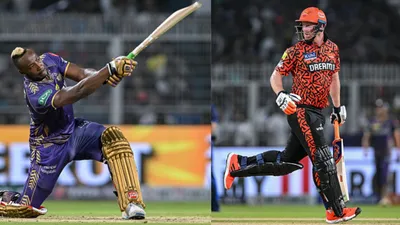  IPL 2024, KKR vs SRH : हेनरिक क्लासेन के 8 छक्के पर भारी पड़े आंद्रे रसेल के 7 सिक्स, 6 गेंद 13 रन के रोमांचक मोड़ पर KKR ने सांसे थामकर 4 रन से हैदराबाद को हराया  - andre russell muscle power kkr beat srh by 4 runs in thriller match Heinrich Klaasen 8 sixes went in vains kkr vs srh ipl 2024