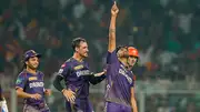 KKR's Harshit Rana (centre) celebrates with his teammates in this frame. (X)