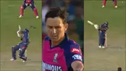 Trent Boult's bouncer damages Devdutt Padikkal's helmet (Screengrab: X)