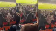 GT vs MI's IPL match saw a big clash between the fans in the stands at Narendra Modi Stadium on March 24. (Screengrab-X)