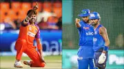 Sreesanth appeals during an IPL game; Hardik Pandya and Kieron Pollard during a practice session (File Photo: Getty Images; MI's X account)